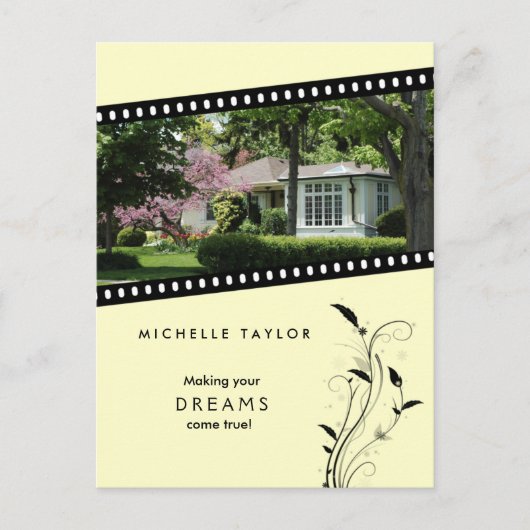 Carte postale Maison immobilière à film jaune (Devant)