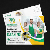 Carte Postale Maison Jaune Vert Nettoyage Maid Maid