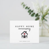 Carte Postale Maison Joyeux Anniversaire de Propriété Heart Real (Debout devant)