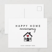 Carte Postale Maison Joyeux Anniversaire de Propriété Heart Real (Devant / Derrière)