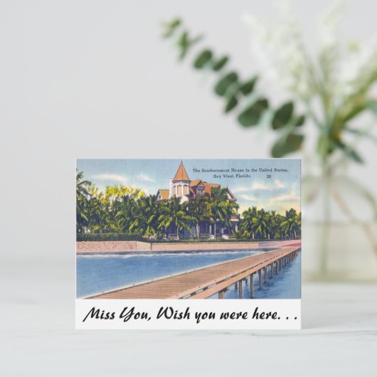 Carte Postale Maison la plus au sud, Key West (Debout devant)
