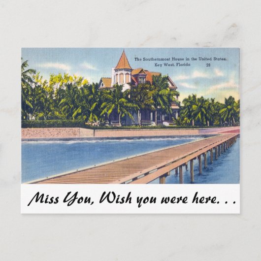 Carte Postale Maison la plus au sud, Key West (Devant)