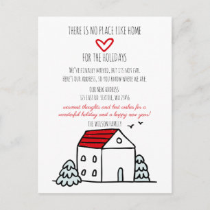 Carte Postale Maison mignonne Nous avons déménagé vacances Faire