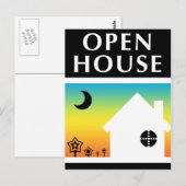 Carte Postale maison ouverte / ménage : formes pop (Devant / Derrière)