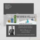 Carte Postale Maison Pour Les Fêtes Gris (Devant / Derrière)