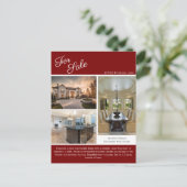 Carte Postale Maison Rouge À Vendre Annonce Immobilier (Debout devant)