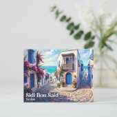 Carte Postale Maison Sidi Bou Said Tunisie (Debout devant)