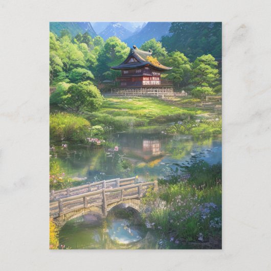 Carte Postale Maison solitaire au bord de la rivière (Devant)