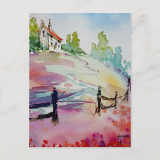 Carte Postale Maison Sur La Colline