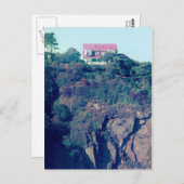 Carte Postale Maison sur une falaise, Tenby, Wales, Royaume-Uni (Devant / Derrière)