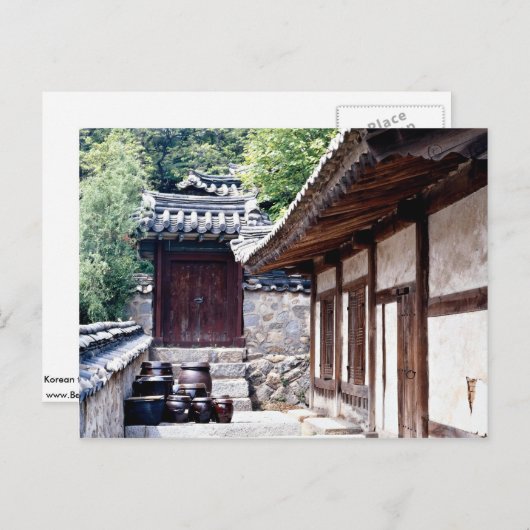 Carte Postale Maison traditionnelle coréenne (Devant / Derrière)