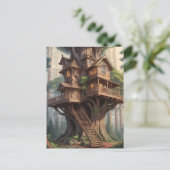 Carte Postale maison victorienne dans l'arbre (Debout devant)