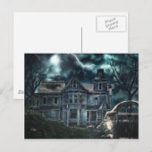 Carte Postale Maison victorienne d'Halloween (Devant / Derrière)