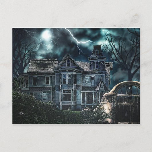 Carte Postale Maison victorienne d'Halloween (Devant)