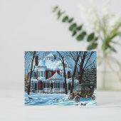 Carte Postale Maison victorienne hiver Vintage (Debout devant)
