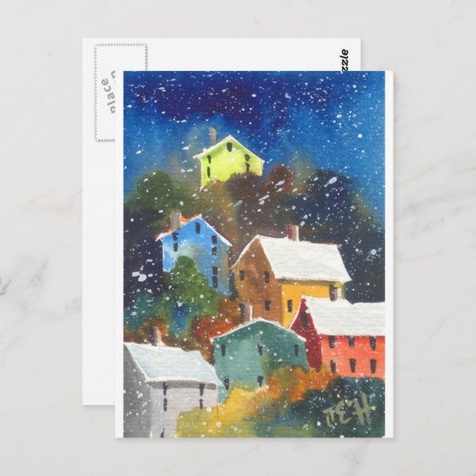 Carte Postale Maisons à flanc de neige (Devant / Derrière)