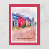 Carte Postale Maisons Abstraites de rangées d'aquarelle (Devant)