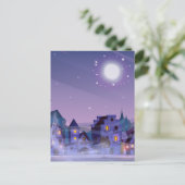 Carte Postale Maisons au clair de lune étoilée (Debout devant)