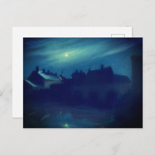 Carte Postale Maisons au clair de lune par Andreas : (Devant / Derrière)