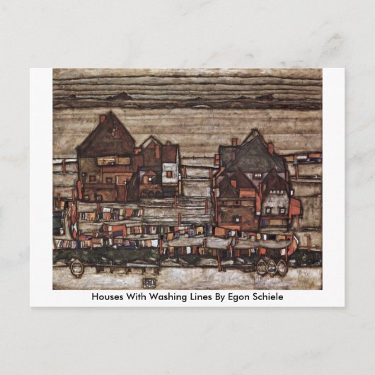 Carte Postale Maisons Avec Lavages Par Egon Schiele (Devant)