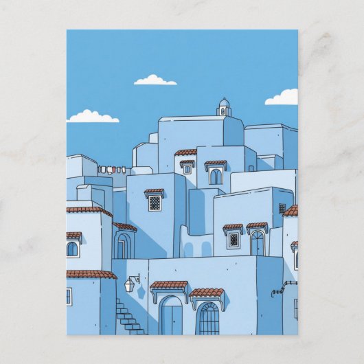 Carte Postale Maisons bleues à Chefchaouen Maroc Voyage (Devant)