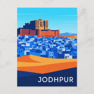 Carte Postale Maisons bleues abstraites Jodhpur Inde