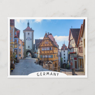 Carte Postale Maisons colorées à Rothenburg, Allemagne