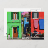 Carte Postale Maisons colorées de Burano (Devant / Derrière)