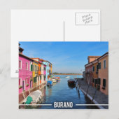 Carte Postale Maisons colorées de Burano (Devant / Derrière)
