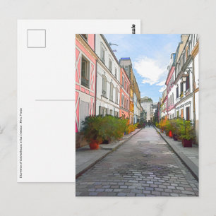Carte Postale Maisons colorées rue Cremieux - Paris