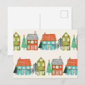 Carte Postale Maisons de Noël Blanc (Devant / Derrière)
