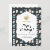 Carte Postale Maisons de Noël Logo d'hiver Affaires (Devant / Derrière)