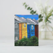 Carte Postale maisons de plage dessin illustration cadeaux (Debout devant)