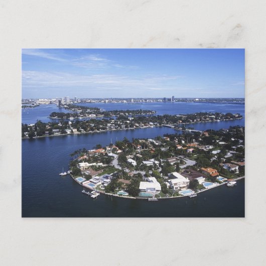 Carte Postale Maisons d'île privée de Biscayne Bay, Star (Devant)
