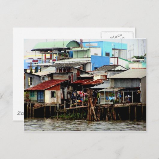 Carte Postale Maisons du Mékong (Devant / Derrière)