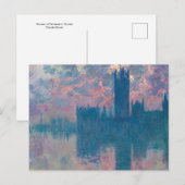 Carte Postale Maisons du Parlement, Coucher de soleil par Claude (Devant / Derrière)