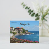 Carte Postale Maisons et fleurs en Sozopol Bulgarie (Debout devant)