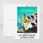 Carte Postale Maisons et phare sur la côte bretonne, France (Devant / Derrière)