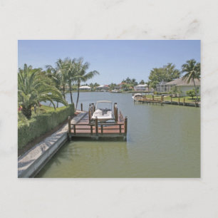 Carte Postale Maisons et quais sur le canal Marco Island Florida