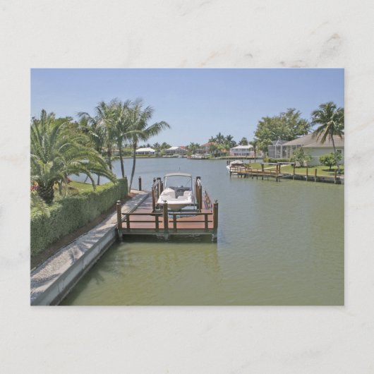 Carte Postale Maisons et quais sur le canal Marco Island Florida (Devant)