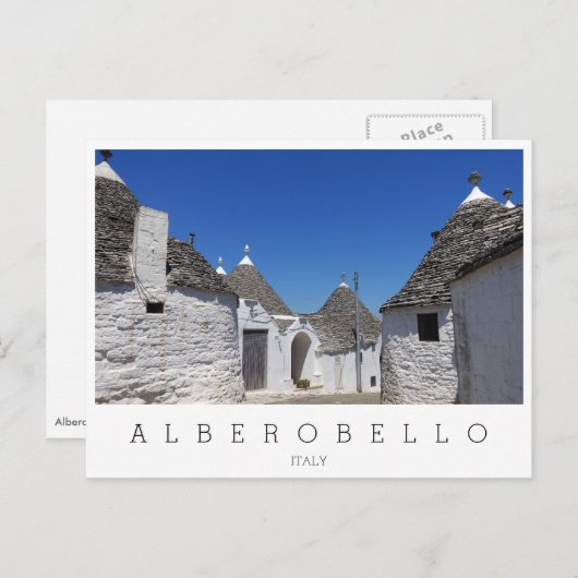 Carte Postale Maisons Trulli, Alberobello, Pouilles blanches  (Devant / Derrière)