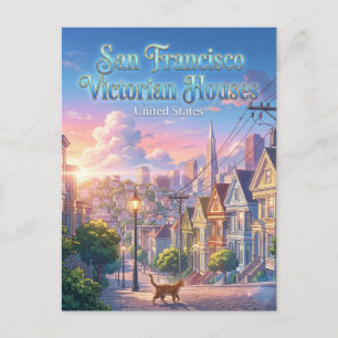 Carte Postale Maisons victoriennes de San Francisco Californie