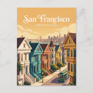 Carte Postale Maisons victoriennes de San Francisco Californie