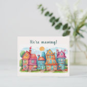 Carte Postale Maisons Whimsical modifiables Moving Faire-part (Debout devant)