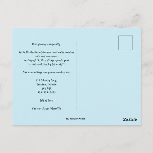 Carte Postale Maisons Whimsical modifiables Moving Faire-part (Dos)