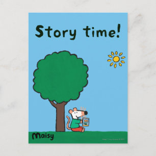 Carte Postale Maisy Lit Son Livre De Bibliothèque En Dehors