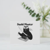 Carte Postale maître sushi, chat sushi (Debout devant)