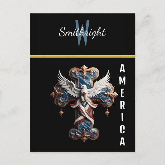 Carte Postale Majesté de la foi : Aigle grimpant au-dessus de la (Devant)