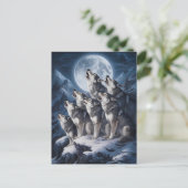 Carte Postale Majesté de la lune du loup (Debout devant)