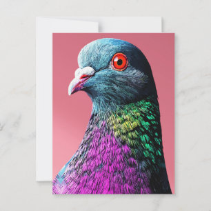Carte Postale Majesté Royale de Pigeon Portrait Réaliste et Viva